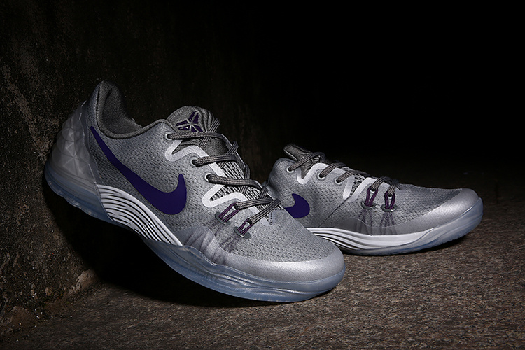 Nike Kobe 5 Gray Blue Silver Basketball Shoes